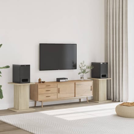 vidaXL - Speakerstandaards - 2 - st - 30x30x60 - cm - bewerkt - hout - sonoma - eiken