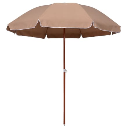 vidaXL - Parasol - met - stalen - paal - 240 - cm - taupe