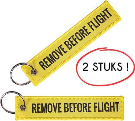 S4D® - Remove Before Flight - Sleutelhanger - Sleutelhanger Auto - Sleutelhangers Volwassenen - Geel - 2 STUKS !