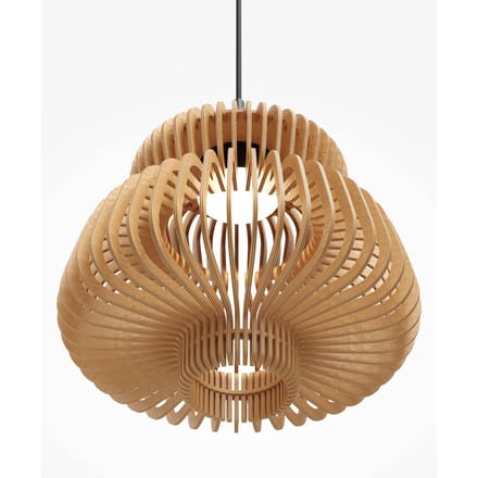 Maytoni LED hanglamp Namiki, Ø 35 cm, hout, CCT, 14 W