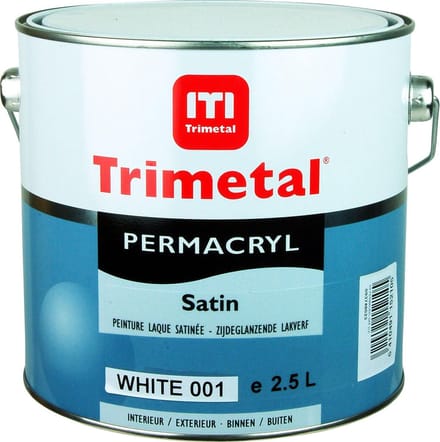 Trimetal Permacryl Satin - 2,5 l - 10 m²/l - Wit - Lak - Afwerkingslaag