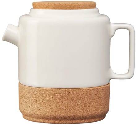Alma Gémea / Theepot van Keramiek en kurk | Creme wit