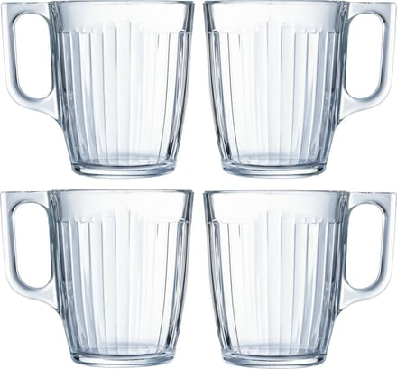 Luminarc Theeglazen Leeds - 24x - transparant bewerkt glas - 8 x 11 cm - 320 ml