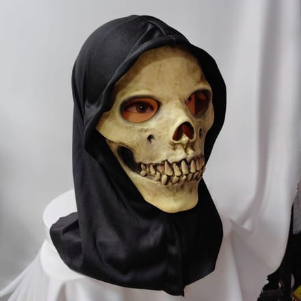 Masque de crâne d'horreur pour Halloween One size beige