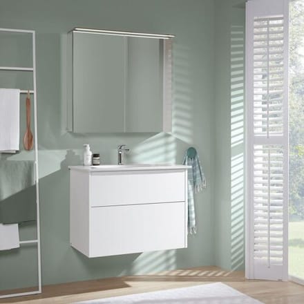 Villeroy & Boch Finero vanity unit 80 cm with washbasin and mirror cabinet, 2 drawers S00402DHR1