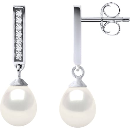 Oorbellen Dangle zoetwater parels 6-7mm White Peren Sieraden 925