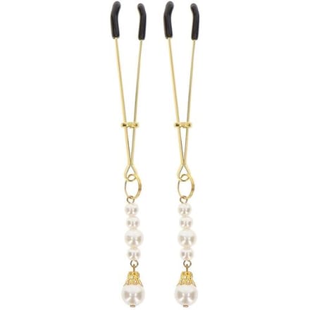 Taboom - Tweezers With Pearls - Bondage / SM Nipple clamps Goud
