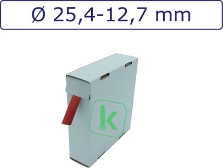PRO-TIE® - Krimpkous 25,4-12,7 mm Rood Dunwandig krimpverhouding 2:1 (Box 3 meter) - PRO-TIE