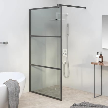 vidaXL - Douche - schermen - Zwart - 100 - x - 195 - cm - Glas - en - Aluminium