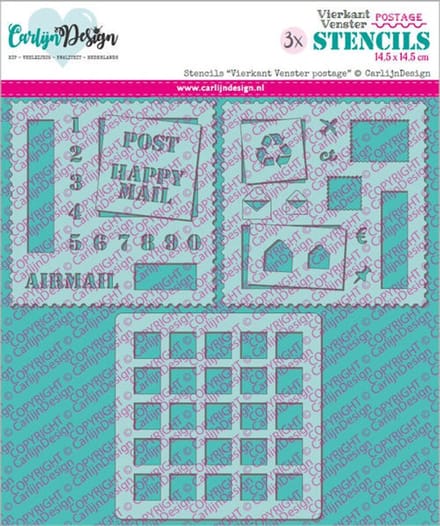 CarlijnDesign stencil Vierkant Venster postage