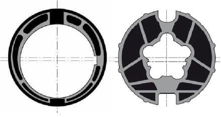 Adaptieset Ø 78 mm met doekgleuf - Ø 60 mm serie