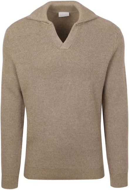 Suitable Trui Riva Knit Taupe - Maat M - Heren - Pullover