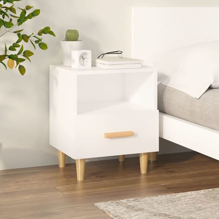 vidaXL - Nachtkastje - 40x35x47 - cm - wit