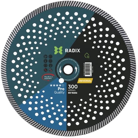 Radix - Universele diamantschijf - 300 x 20 mm - Turbo - Pro