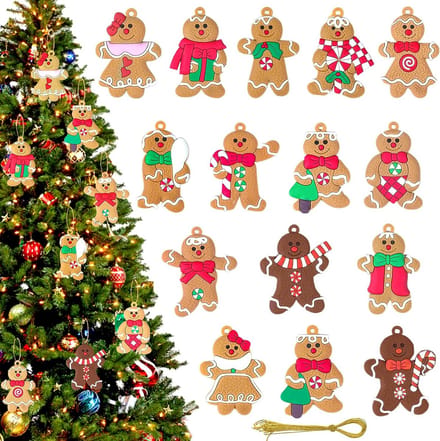 Dailygoods - 15 Stuks Kerst Peperkoek Man Ornamenten - Versiering voor de Kerstboom