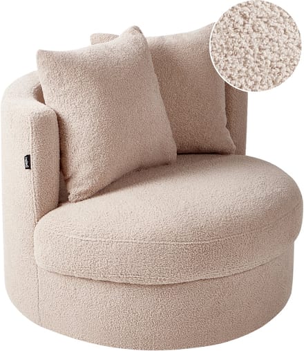 DALBY - Fauteuil - Beige - Bouclé