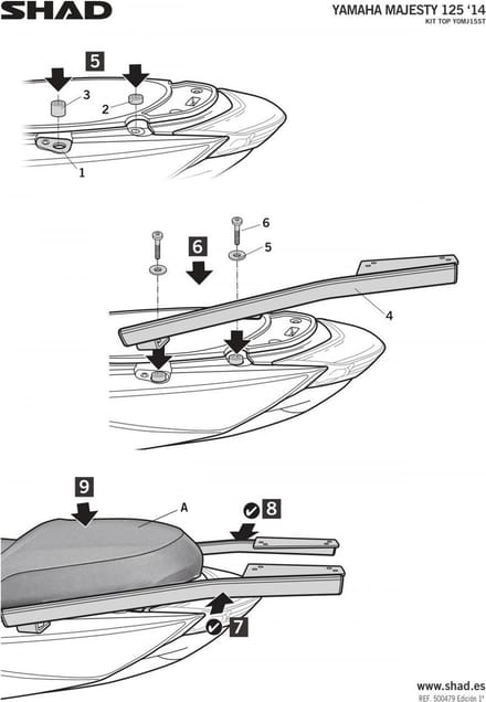 Support de top case Shad TOP MASTER pour scooter Yamaha SMAX 155 Y0MJ15ST Neuf