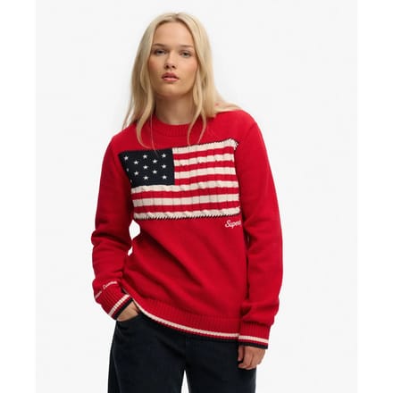 Superdry - Athletic Essentials Americana Flag Crewneck Trui - Dames - Sweaters