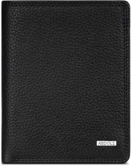Redolz Leather Essentials HF portemonnee RFID-leer 9,5 cm, uitklapbaar - Jongens - Staand formaat - black