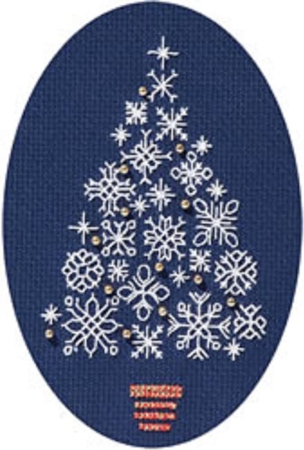 Kerstkaart op donkerblauwe stof