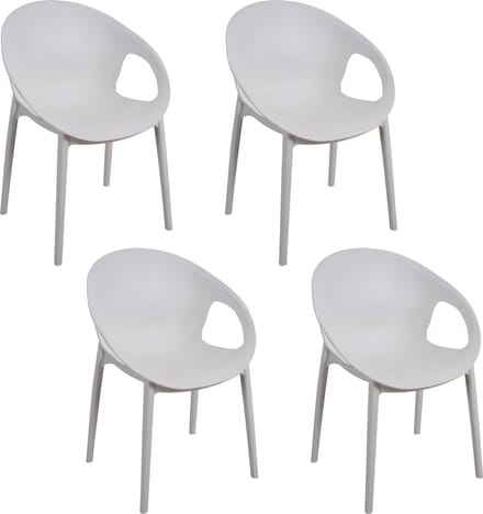 Terrasstoel Cosy (set van 4) - wit - stapelbaar