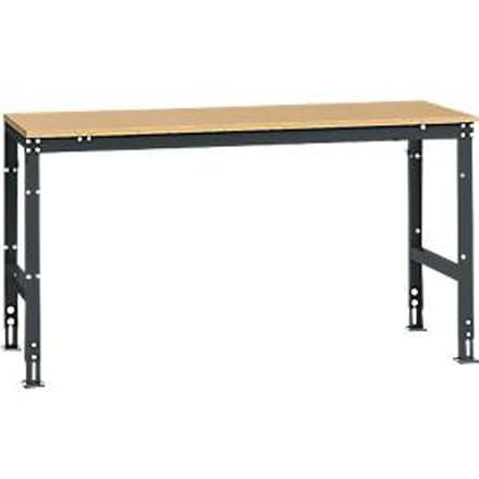 Manuflex basistafel UNIVERSAL Standaard, tafelblad multiplex, 1750 x 800, antraciet