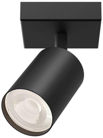 Braytron - LED Plafondspot - GU10 fitting - 55x130mm - Mat zwart - vierkante plafondplaat