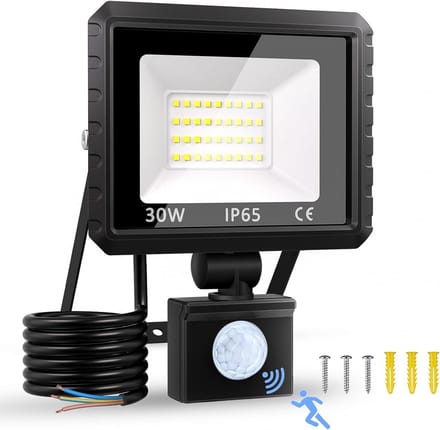 Heldere 30W LED Lamp met Bewegingsmelder voor Buiten - Waterdichte Schijnwerper met 3000 Lumen
