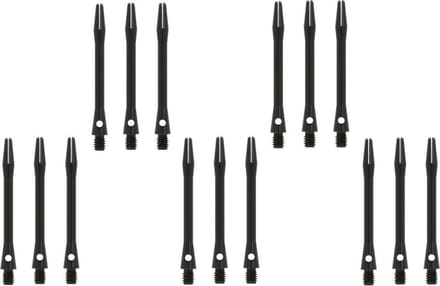 Darts Set - 5 sets (15 stuks) - aluminium - zwart - medium - darts shafts - Cadeau