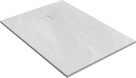 Brauer Douchebak Asteroid 100x140cm incl. antislip en antibacterieel mineraalmarmer mat wit