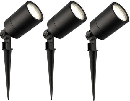 Ledvion - 3X LED Prikspots - 4000K - Zwart - 5W - IP65