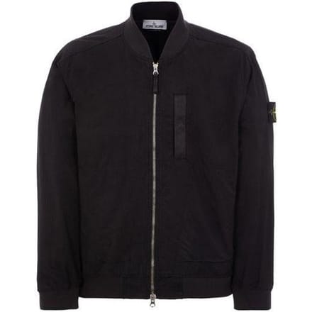 Stone Island Logo Patch Ritssluiting Bomberjack Zwart Heren Bovenkleding 781542629-V0029 S black