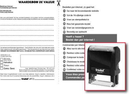 Trodat Printy 4913 met waardebon | 57x21mm
