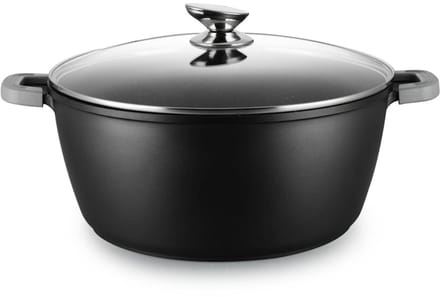 Ferveo Omega M Braadpan met Deksel - 24cm - Zwart - Inductie