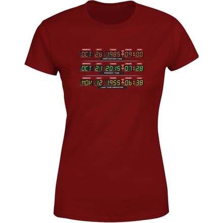 Back To The Future Destination Clock Women's T-Shirt - Burgundy - S