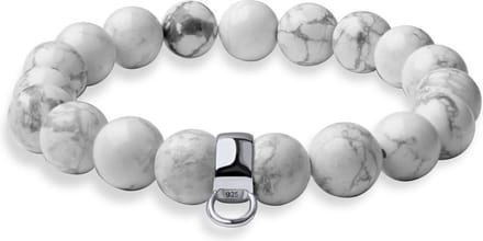 Quiges - Charm Bedel Armband met Stenen Wit 20cm - 925 Zilver - HCB012