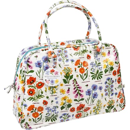 Rex London | weekendtas bloem / wild flowers | wit met bloemetjes | waterafstotend