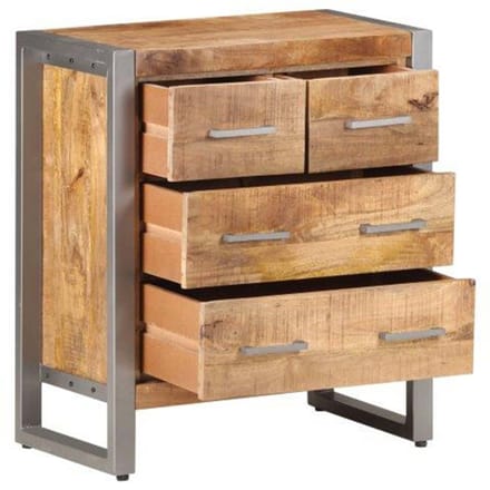 vidaXL - Dressoir - 60x35x70 - cm - ruw - mangohout