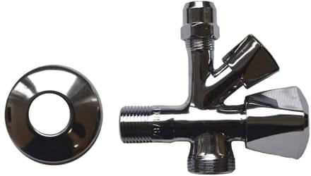 Combi Hoekstopkraan met Haakse Greep - 1/2" x10 mm x3/4, verchroomd