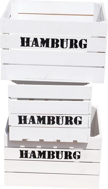Set van 3 Massieve Houten Fruitkisten voor Opslag en Decoratie