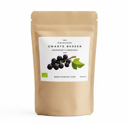 Berryconcept zwarte bessen - gedroogd & ongezoet - 125 gram
