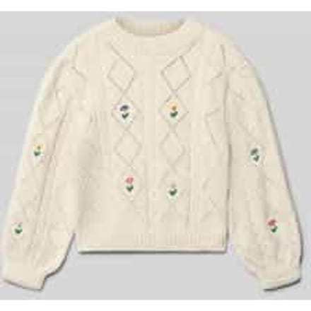 Regular fit gebreide pullover van ajoutricot, model 'FLOWER'