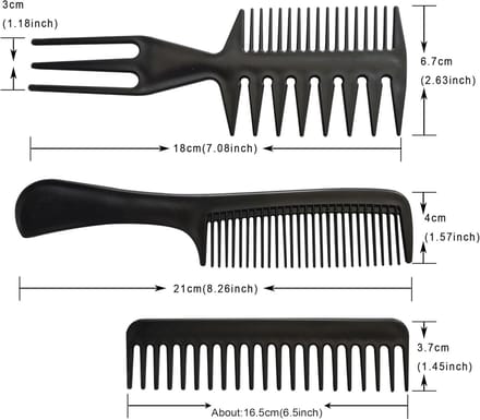 Zwarte Haarkammen Set (10 Stuks) - Ideaal voor Kappers, Knippen en Stijlen
