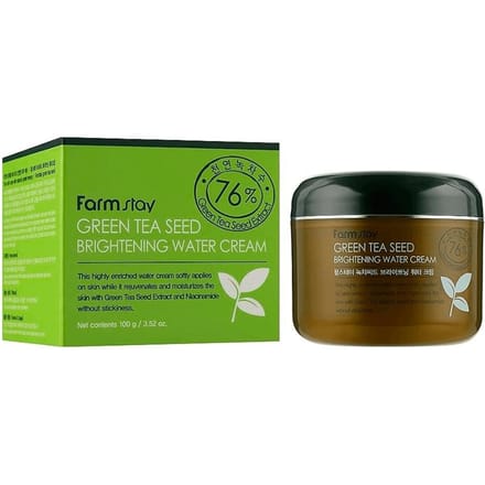 Farm Stay Green Tea Seed Brightening Water Cream 100g +RANDOM GIFT black