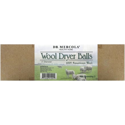 Dr. Mercola, Wol Droogballen, 3 Stuks white