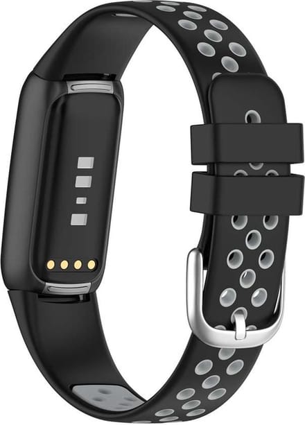 Sportbandje - Fitbit Luxe - zwart met grijs - siliconen 160-220mm