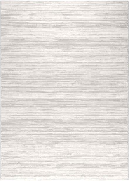 Flycarpets Eleganza Modern Laagpolig Gestreept Vloerkleed - Crème / Wit - 120x170 cm