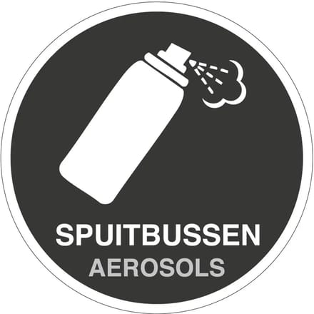 Spuitbussen afval sticker | 40 cm
