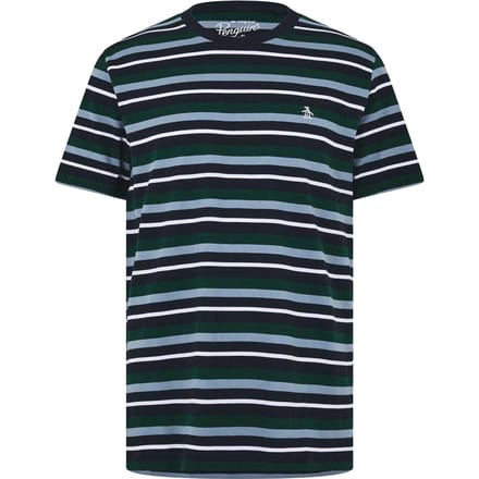 Original Penguin Heren 4 Stripes T-Shirt (Yale Blauw)