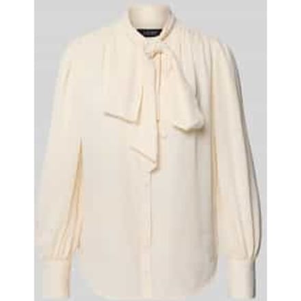 Regular fit blouse met lange mouwen met strikkraag